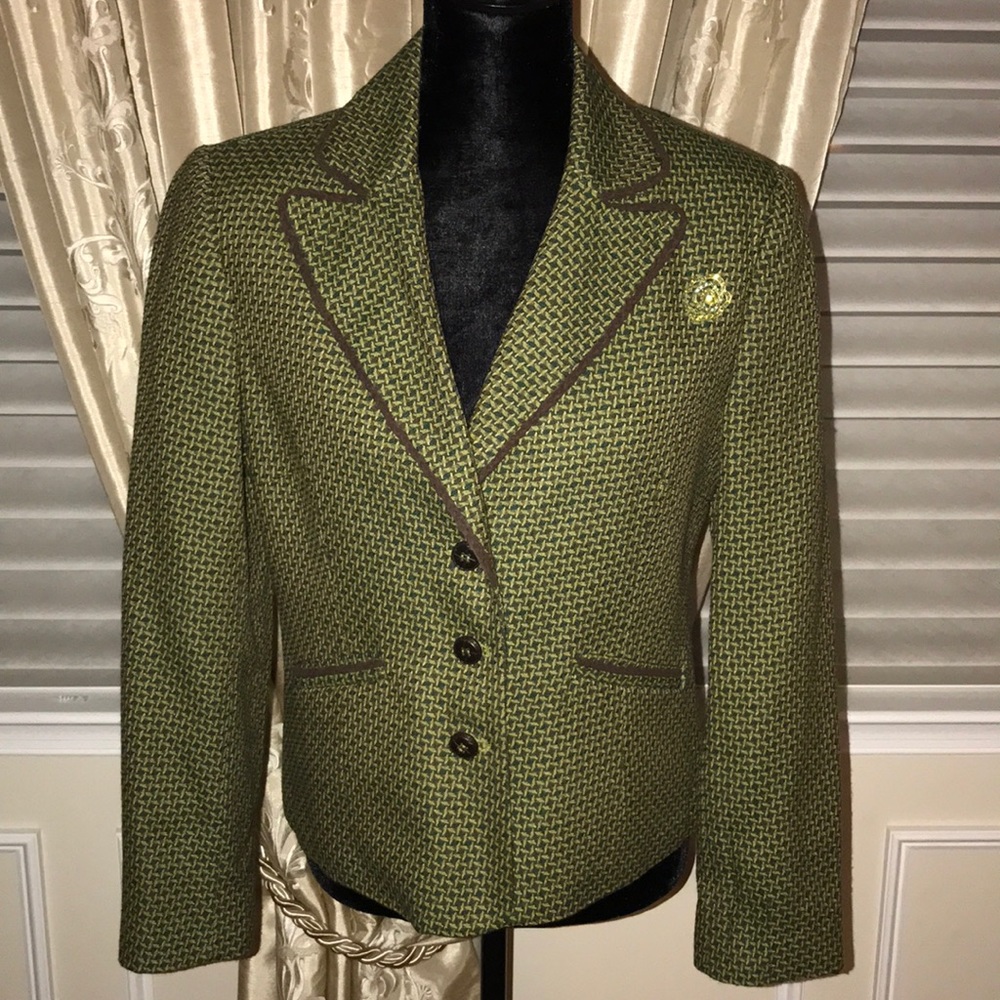 Gorgeous Green and Brown Blazer